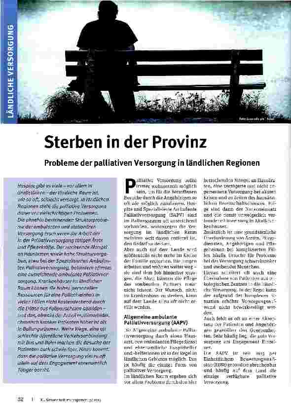 Vorschauseite 1: Sterben in der Provinz