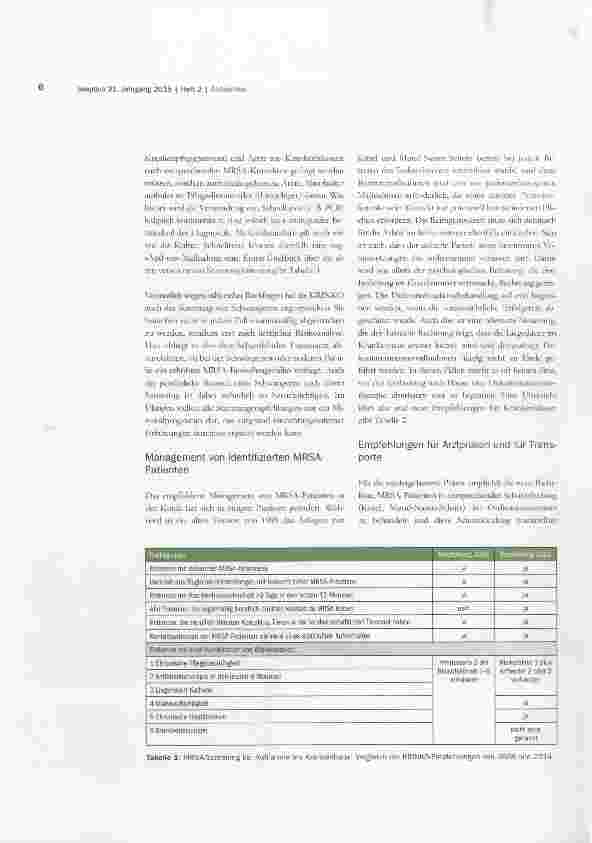 Vorschauseite 3: MRSA: Neue KRINKO-Richtlinie erweitert den Blickwinkel