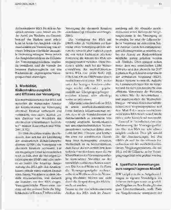 Vorschauseite 4: Morbiditätsorientierter Risikostrukturausgleich und Versorgungseffizienz