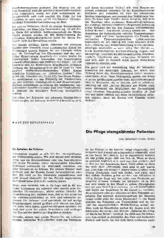 Vorschauseite 1: Die Pflege atemgelähmter Patienten