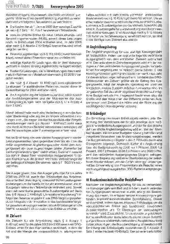 Vorschauseite 3: Start in die Konvergenzphase 2005Vom Ausgangsbudget 2004 zum Zielbudget 2005