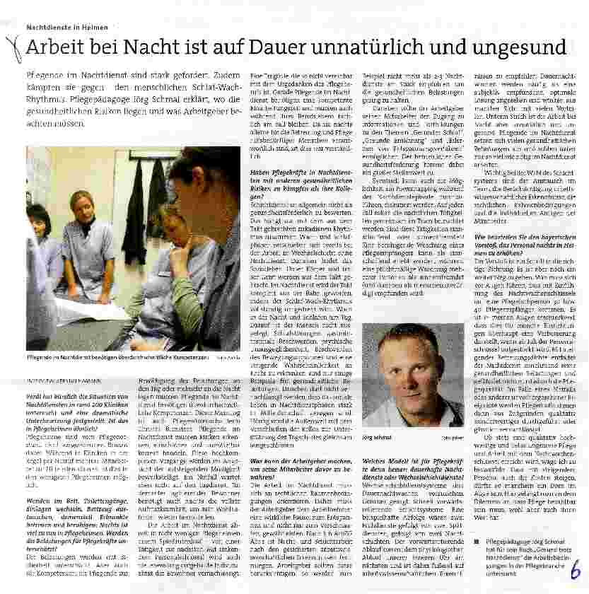 Vorschauseite 1: Arbeit bei Nacht ist auf Dauer unnatürlich und ungesund