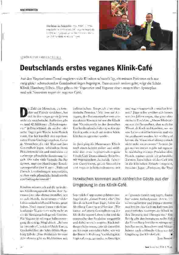 Vorschauseite 1: Deutschlands erstes veganes Klinik-Cafe