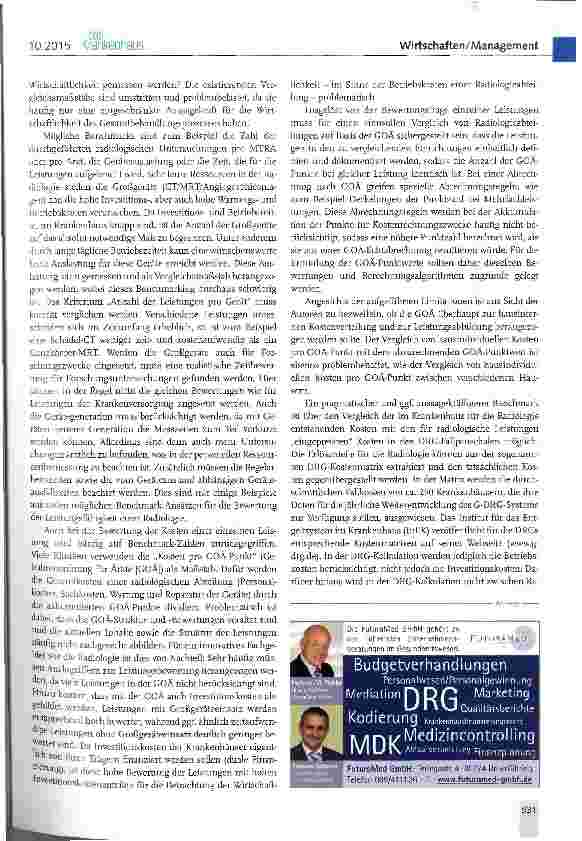 Vorschauseite 2: Wirtschaftlichkeit der Radiologie aus der Perspektive des Krankenhaus-managements
