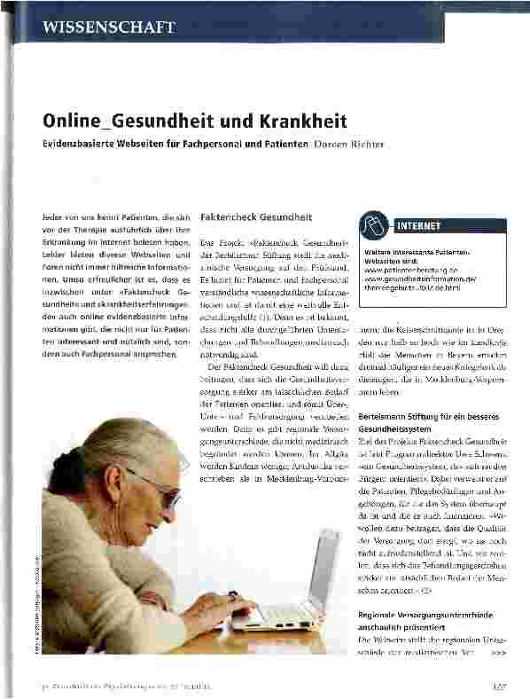Vorschauseite 1: Online Gesundheit und Krankheit
