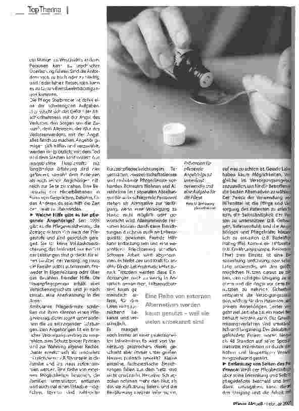 Vorschauseite 3: Gesesundheitsförderung für pflegende Angehörige
