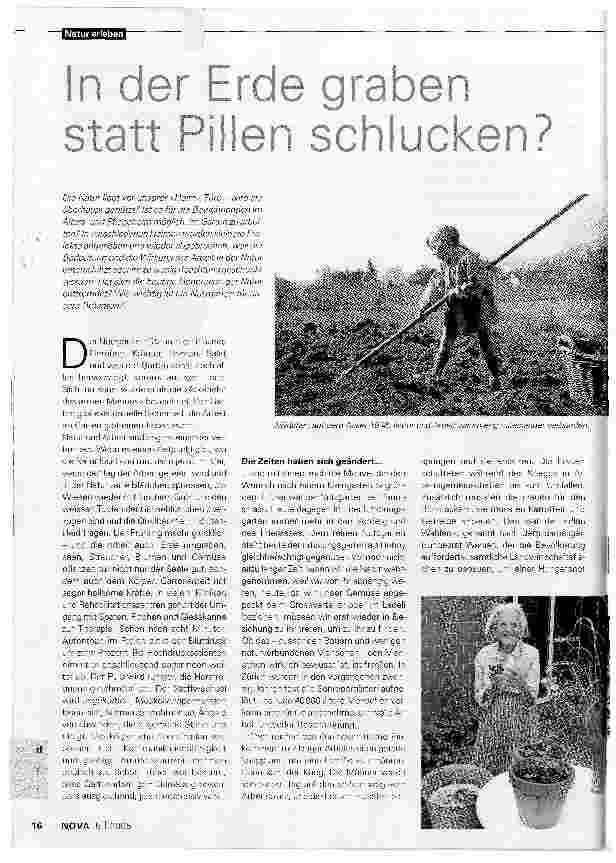 Vorschauseite 1: In der Erde graben statt Pillen schlucken?