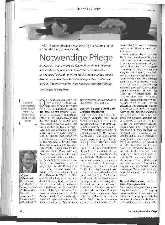 Vorschauseite 1: Notwendige Pflege