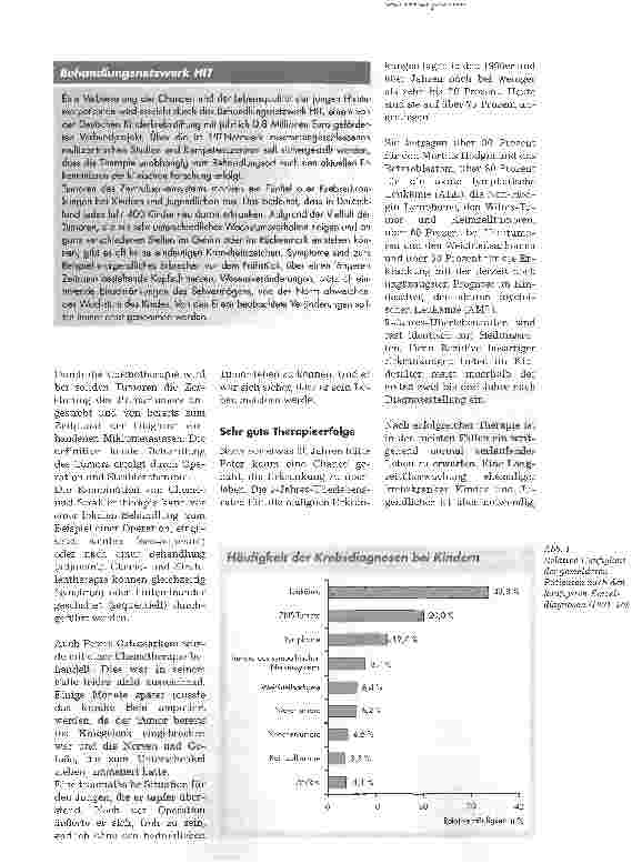 Vorschauseite 2: Proqnose günstigVerbesserte Heilungschancen für krebskranke Kinder und Jugendliche