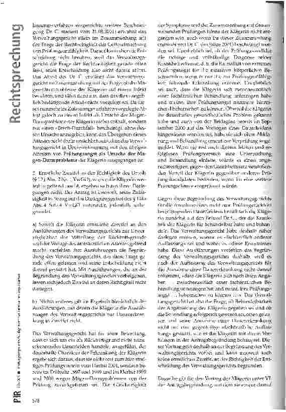 Vorschauseite 2: Prüfungsangst entschuldigt nicht das Fernbleiben vom Examen