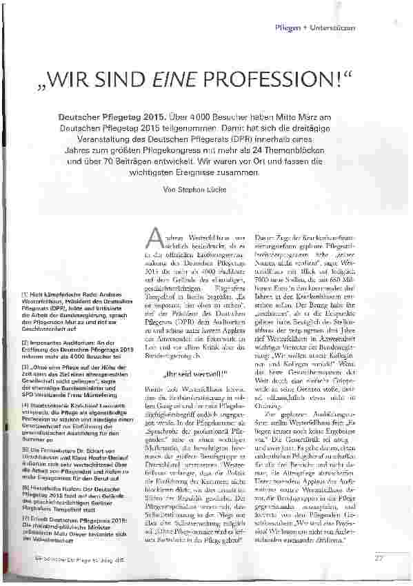 Vorschauseite 1: WIR SIND EINE PROFESSION!