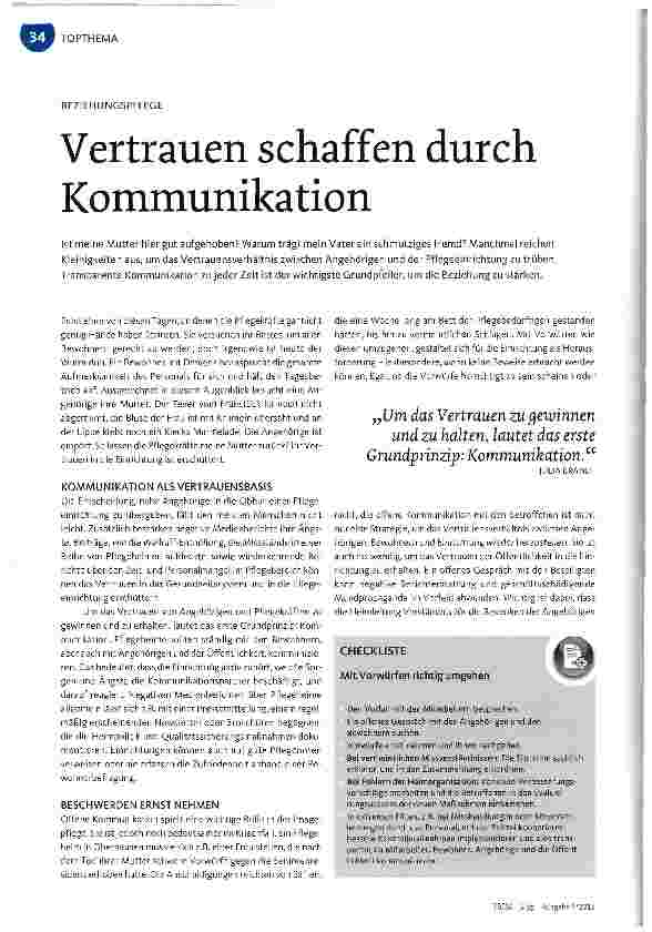 Vorschauseite 1: Vertrauen schaffen durch Kommunikation