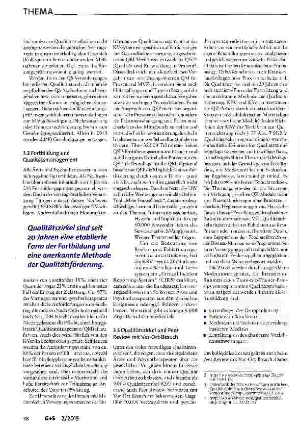 Vorschauseite 5: Qualitätsförderung und Qualitätssicherung in der ambulanten Versorgung