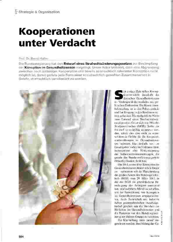 Vorschauseite 1: Kooperationen unter Verdacht