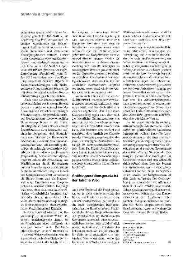 Vorschauseite 3: Kooperationen unter Verdacht