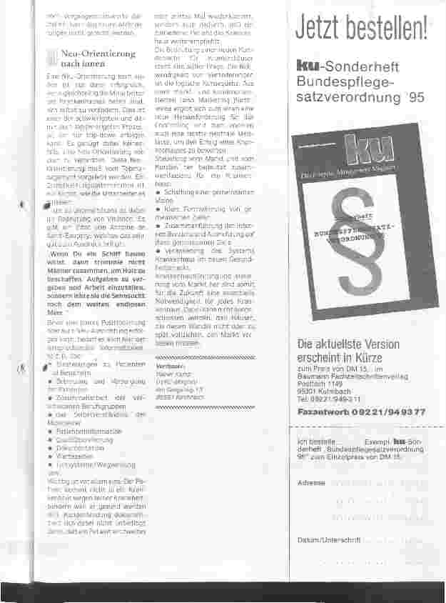 Vorschauseite 3: Auch für Kliniken gilt das Primat des Marktes Notwendig: Marketing für Krankenhäuser