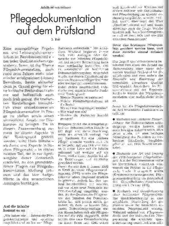 Vorschauseite 1: Pflegedokumentation auf dem Prüfstand 1. Teil