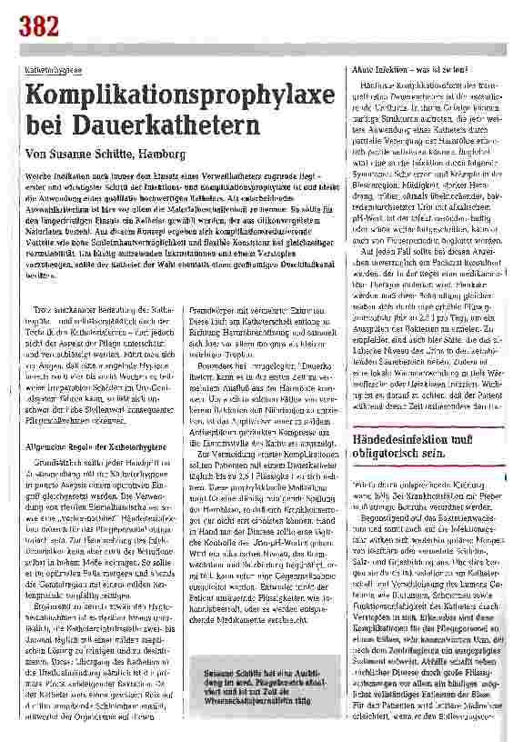 Vorschauseite 1: Komplikationsprophylaxe bei Dauerkathetern