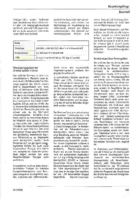 Vorschauseite 2: Thrombolysetherapie bei cerebralem Insult