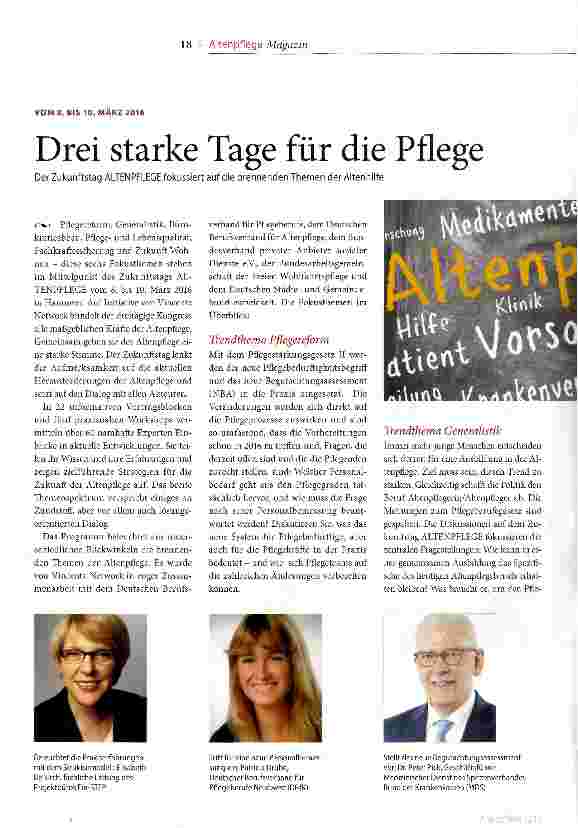 Vorschauseite 1: Drei starke Tage für die Pflege