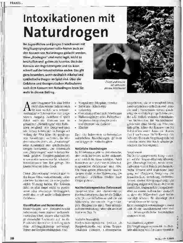 Vorschauseite 1: Intoxikationen mit Naturdrogen
