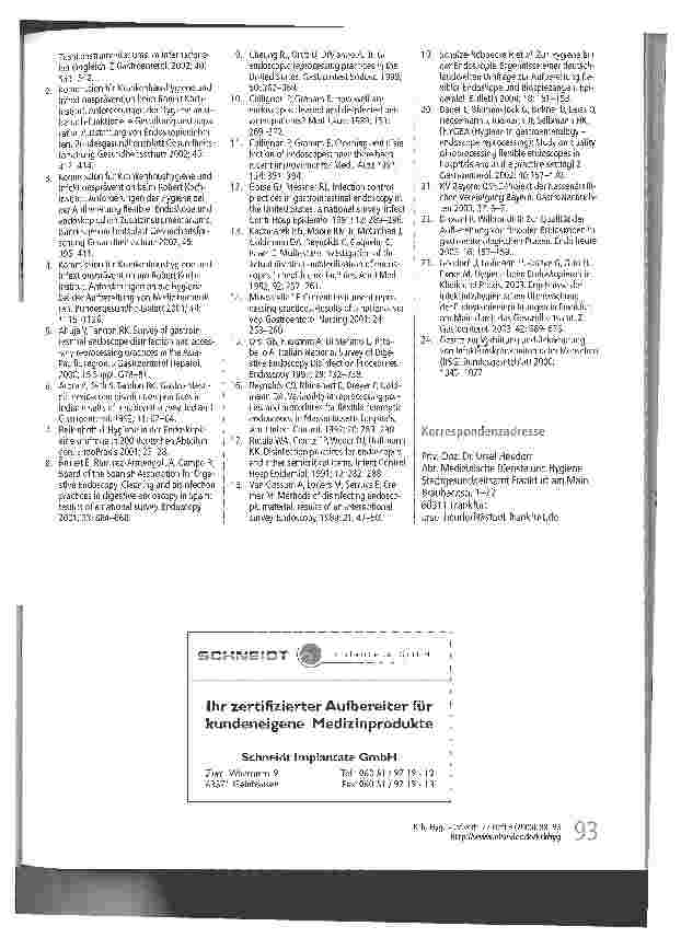 Vorschauseite 5: Hygiene beim Endoskopieren in Klinik und Praxis-Studienvergleiche 1995-2003