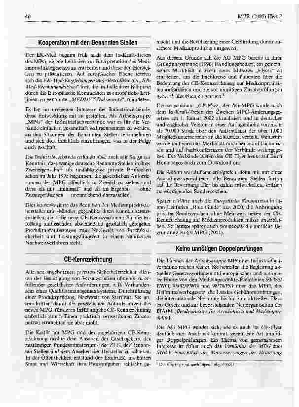 Vorschauseite 2: Arbeitsgruppe MPG der Industriefachverbände (AG MPG)
