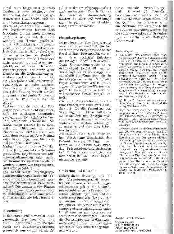 Vorschauseite 3: Die Projektgruppe - Wichtiges Instrument zur Durchführung von Veränderungsprozessen -
