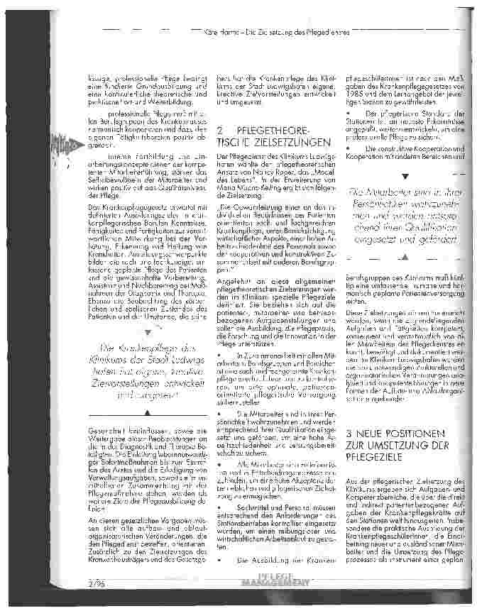 Vorschauseite 2: Zielsetzung des Pflegedienstes
