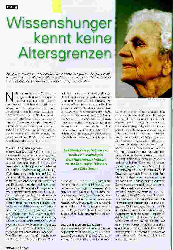Vorschauseite 1: Wissenshunger kennt keine Altergrenze