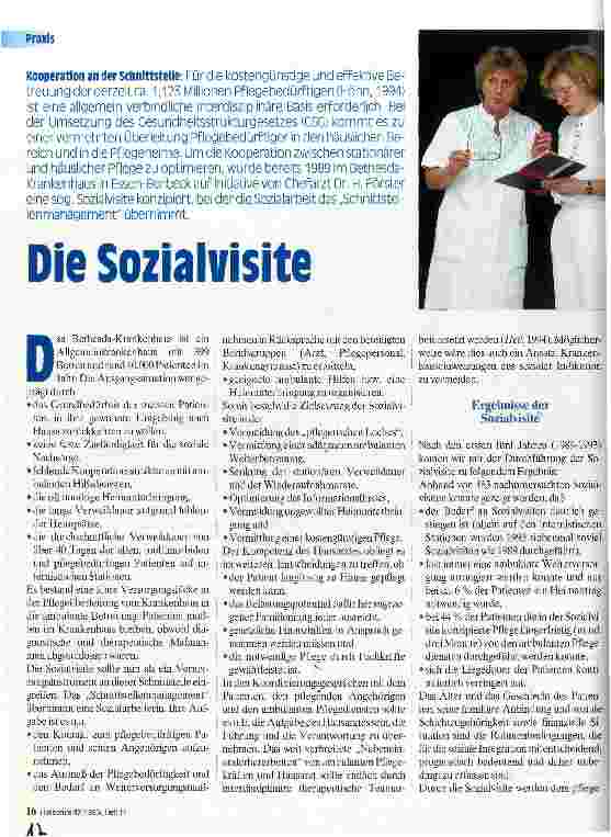 Vorschauseite 1: Die Sozialvisite Kooperation an der Schnittstelle