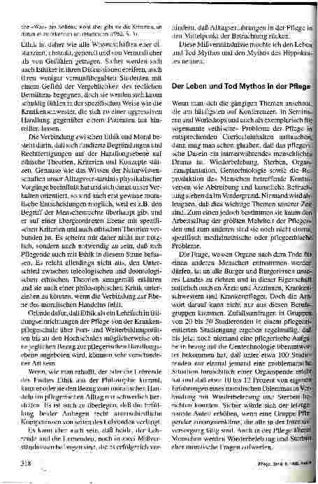 Vorschauseite 4: Zum moralischen Handeln in der Pflege Drittes Internationales Osnabrücker Symposium Pflegewissenschaft 17./18. November 1994