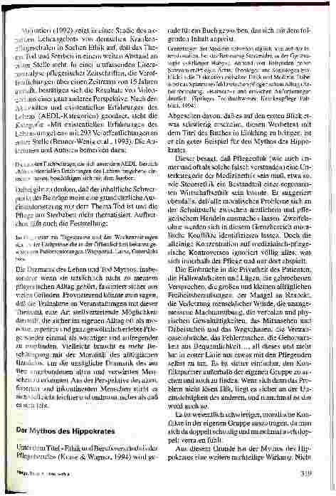 Vorschauseite 5: Zum moralischen Handeln in der Pflege Drittes Internationales Osnabrücker Symposium Pflegewissenschaft 17./18. November 1994