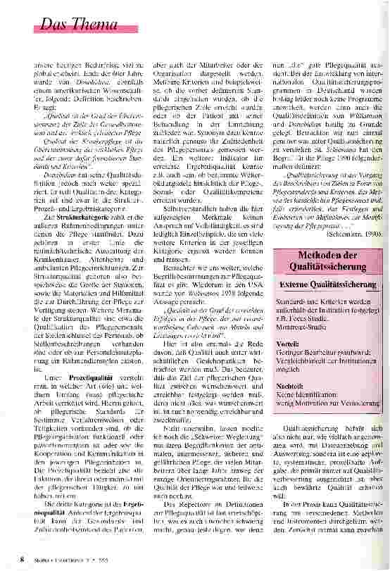 Vorschauseite 2: Wer zu spät kommt ... Qualitätssicherung in der Krankenpflege