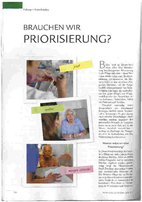 Vorschauseite 1: BRAUCHEN WIR PRIORISIERUNG?