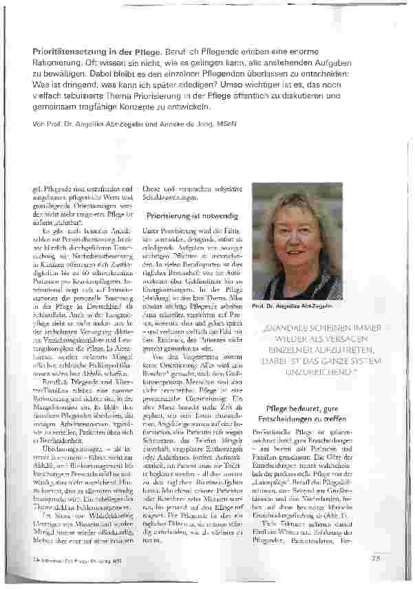 Vorschauseite 2: BRAUCHEN WIR PRIORISIERUNG?