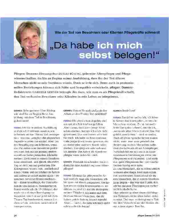 Vorschauseite 1: Da habe ich mich selbst belogen