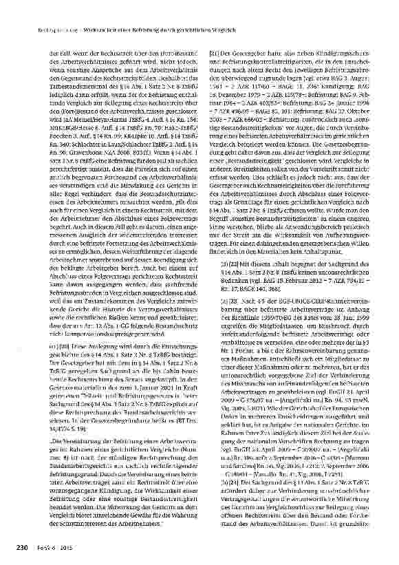 Vorschauseite 4: Wirksamkeit einer Befristung durch gerichtlichen Vergleich