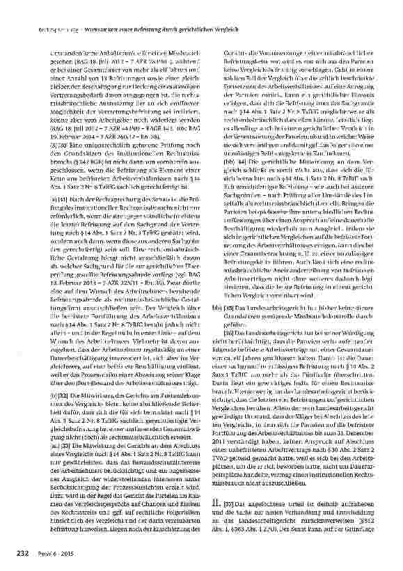 Vorschauseite 6: Wirksamkeit einer Befristung durch gerichtlichen Vergleich