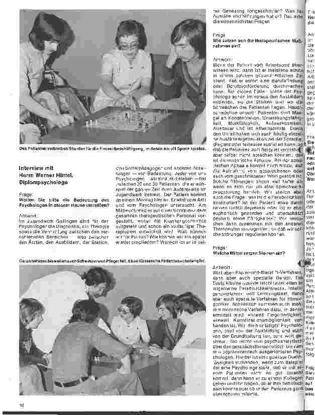 Vorschauseite 1: Das Jugendwerk Gailingen Rehabilitationszentrum für hirngeschädigte Kinder und Jugendliche // Interview mit Herrn W. Hüttel