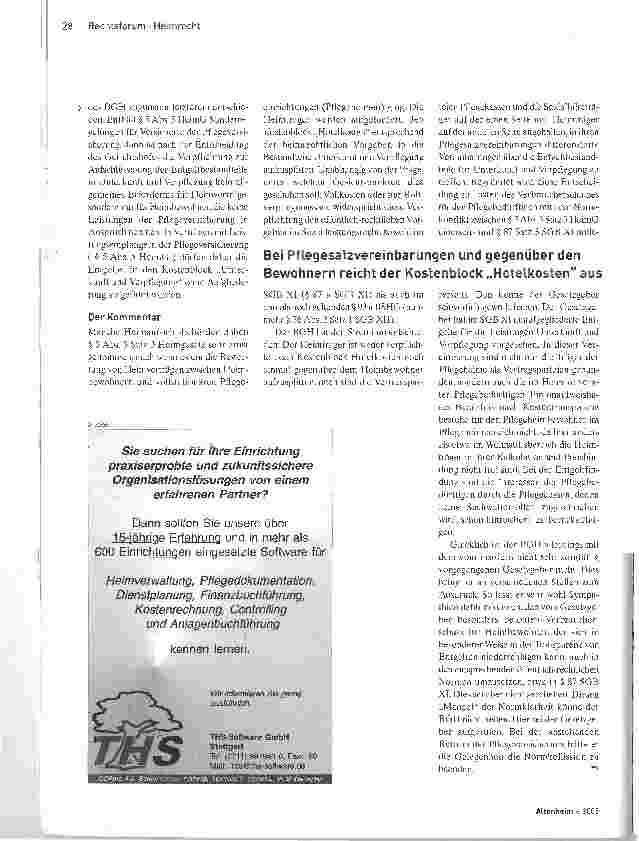 Vorschauseite 2: Das UrteilBundesgerichtshof: Keine Pflicht zur Entgeltaufspaltung für Unterkunft und Verpflegung