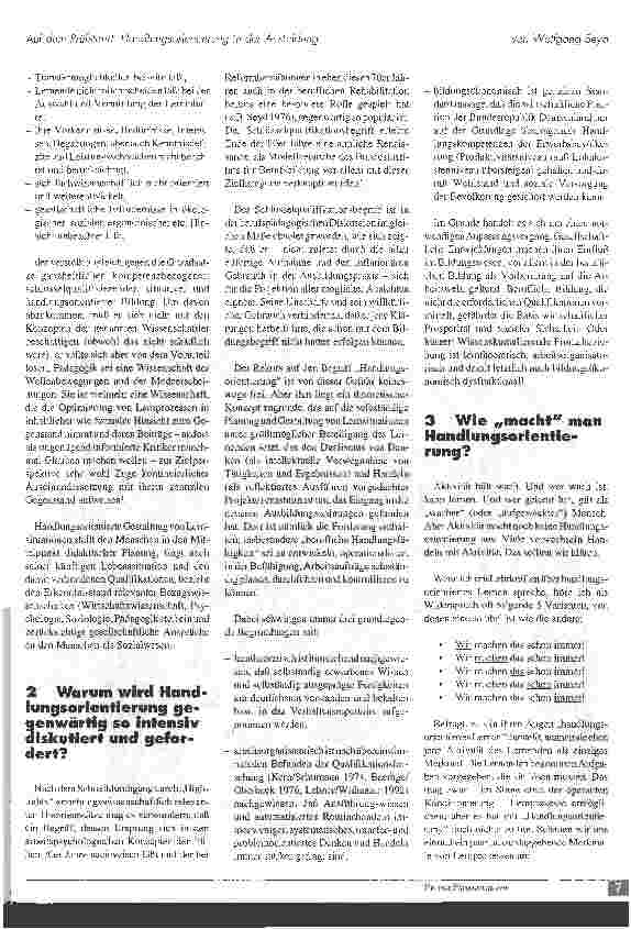 Vorschauseite 4: Auf dem Prüfstand: Handlungsorientierung in der Ausbildung