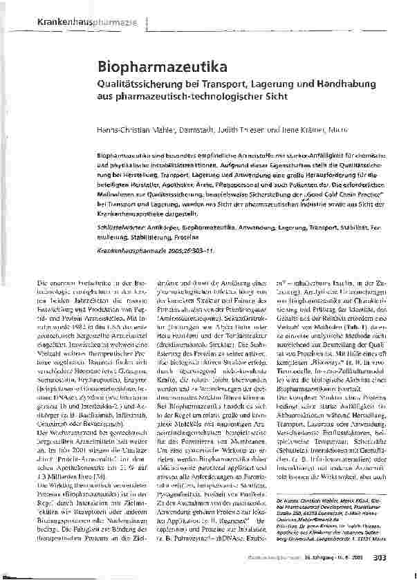 Vorschauseite 1: Biopharmazeutika