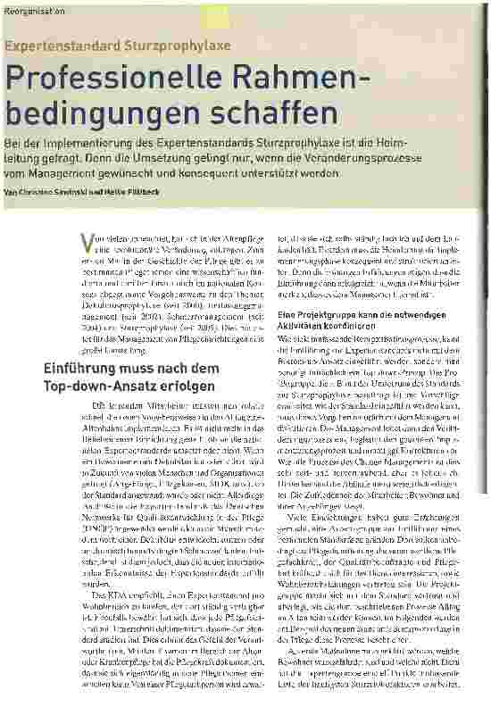 Vorschauseite 1: Professionelle Rahmenbedingungen schaffen