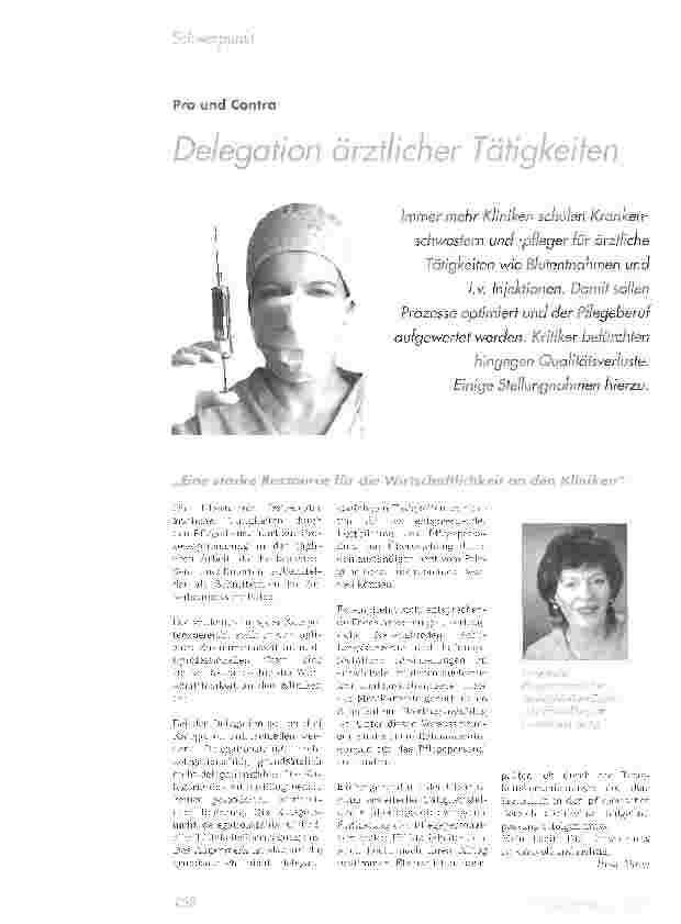 Vorschauseite 1: Delegation ärztlicher Tätigkeiten