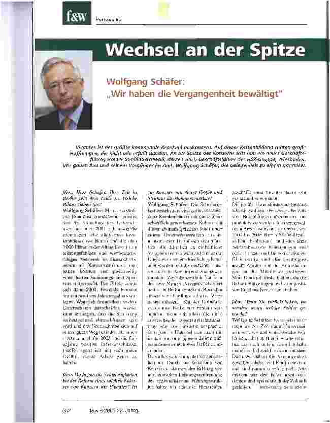Vorschauseite 1: Wechsel an der Spitze