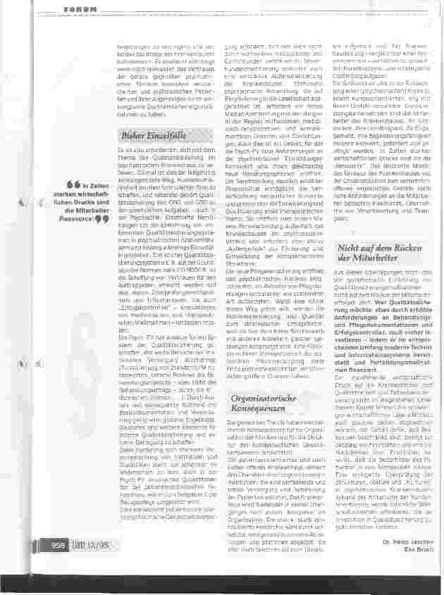 Vorschauseite 2: Kundenorientierung, Qualitätsund Kostenmanagement in psychiatrischen Kliniken Prioritäten setzen, Bedürfnisse der Patienten in den Mittelpunkt rücken