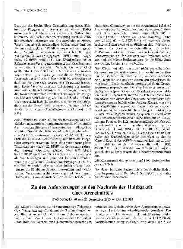 Vorschauseite 4: Zur Kostenübernahme für die Anzüchtung und Lieferung vonautologen Chondrozyten