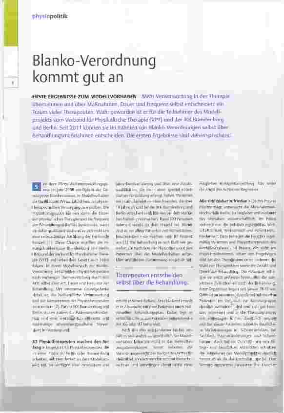 Vorschauseite 1: Blanko-Verordnung kommt gut an