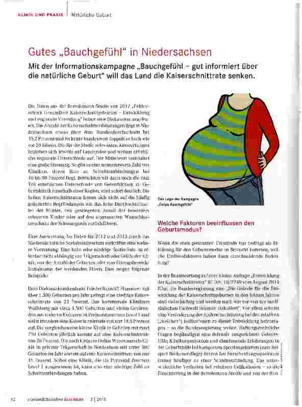 Vorschauseite 1: Gutes „Bauchgefühl in Niedersachsen
